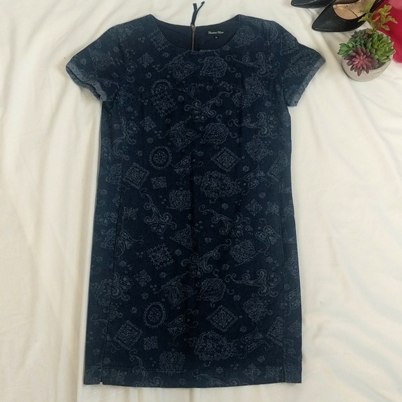 Master Max blue shift dress sz 38 /8 - Picture 4 of 10